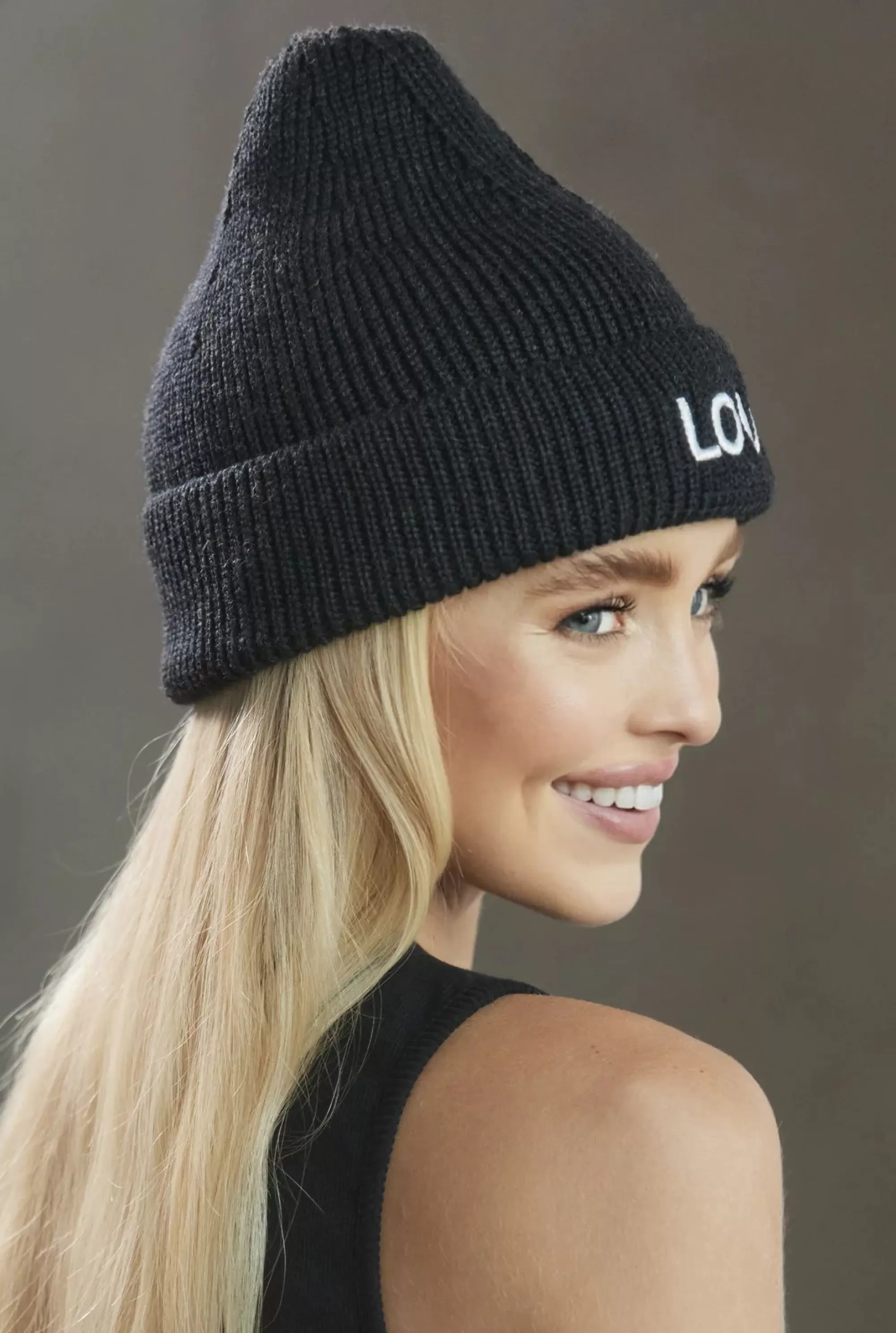 Online Black Winter Beanie With Lou Logo Women Winter Hats