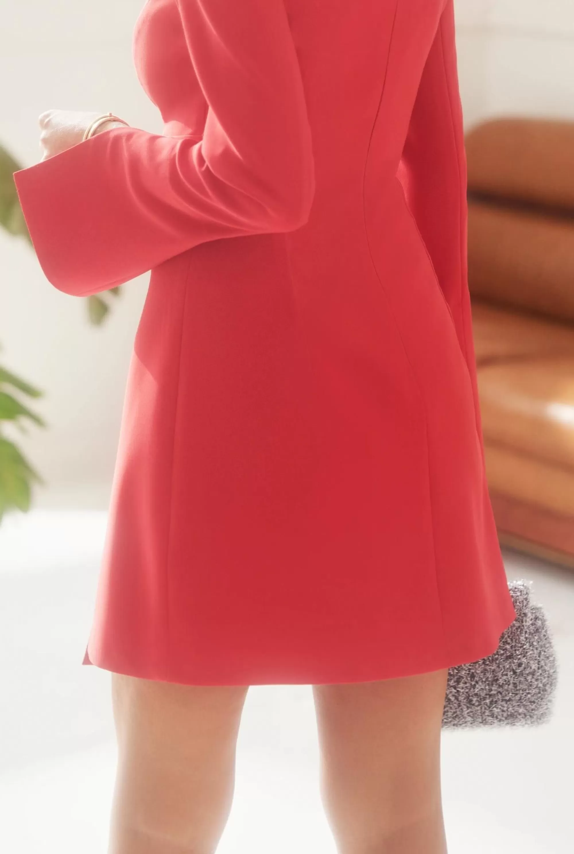 Outlet Cora - Unusual Red Mini Dress With Delicate Opening. Women Wedding