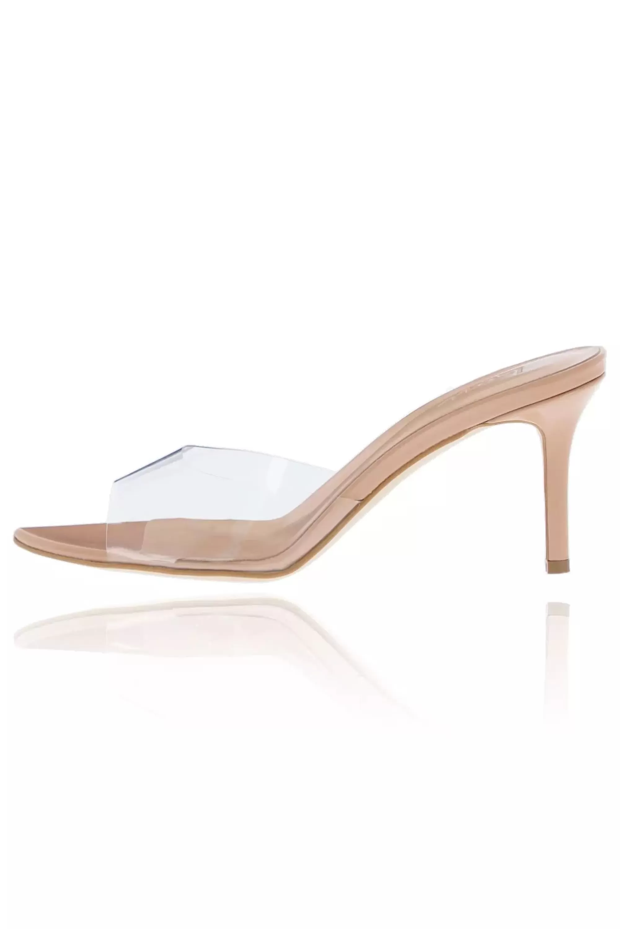 Clearance Femi - Light Pink Heeled Shoes With Transparent Strap Women Shoes