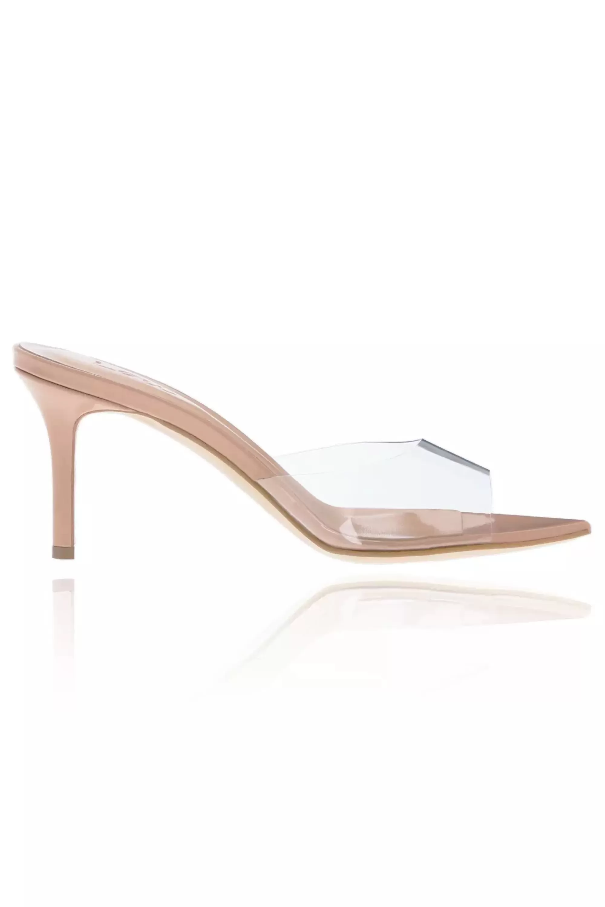 Clearance Femi - Light Pink Heeled Shoes With Transparent Strap Women Shoes