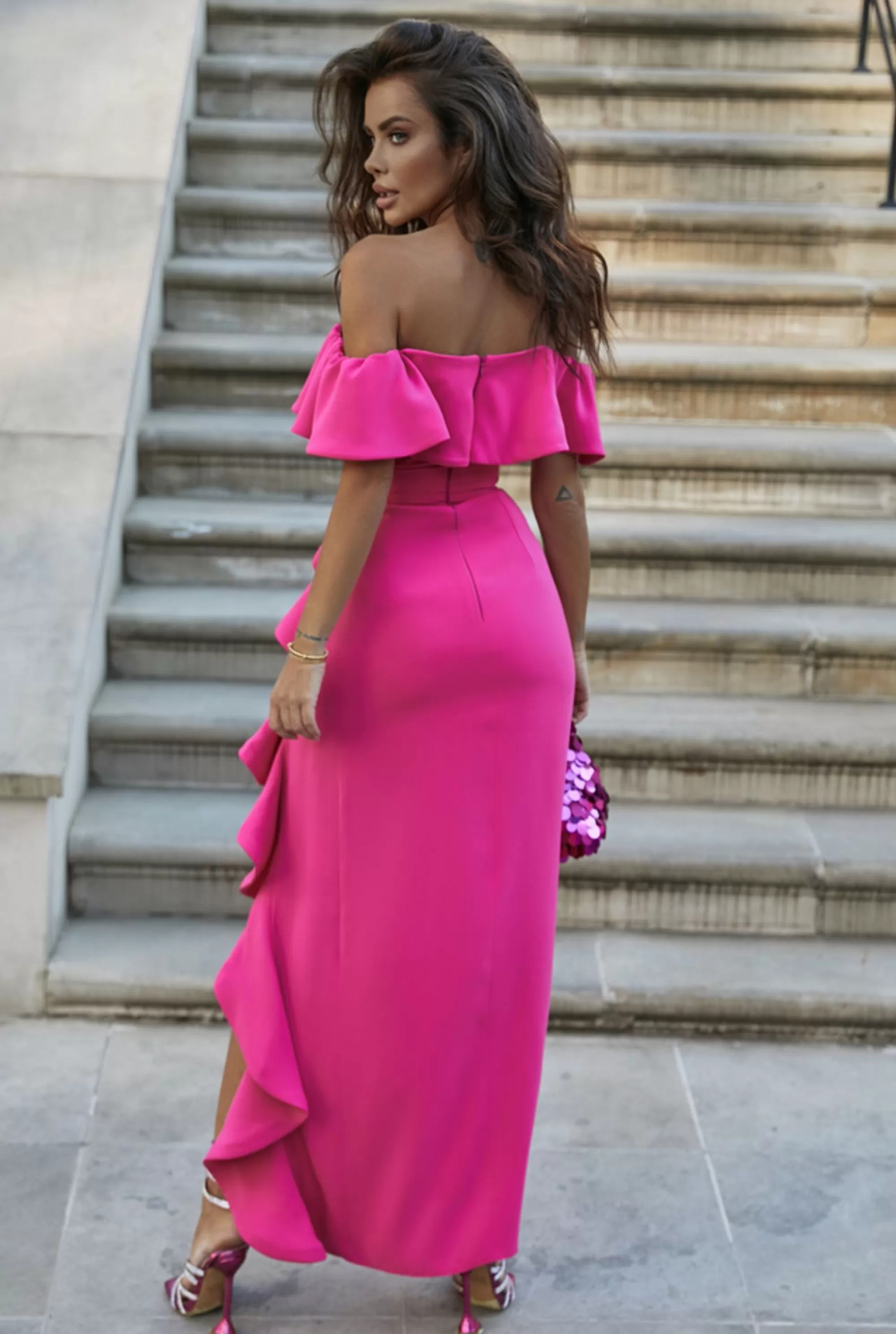 Cheap Fernanda Pink - Maxi Dress In Intense Pink Women Wedding