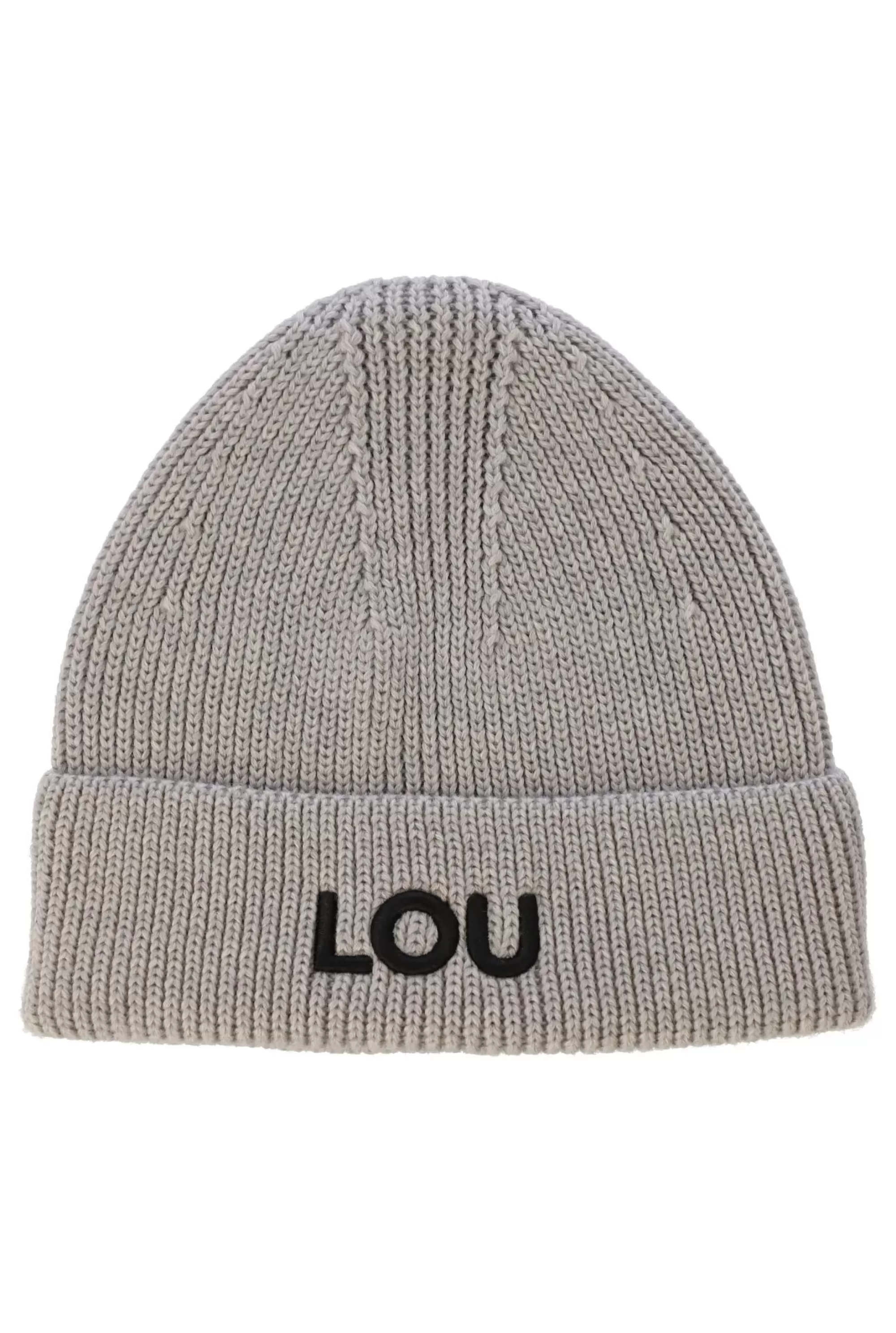 Fashion Grey Winter Beanie With Lou Logo Women Winter Hats