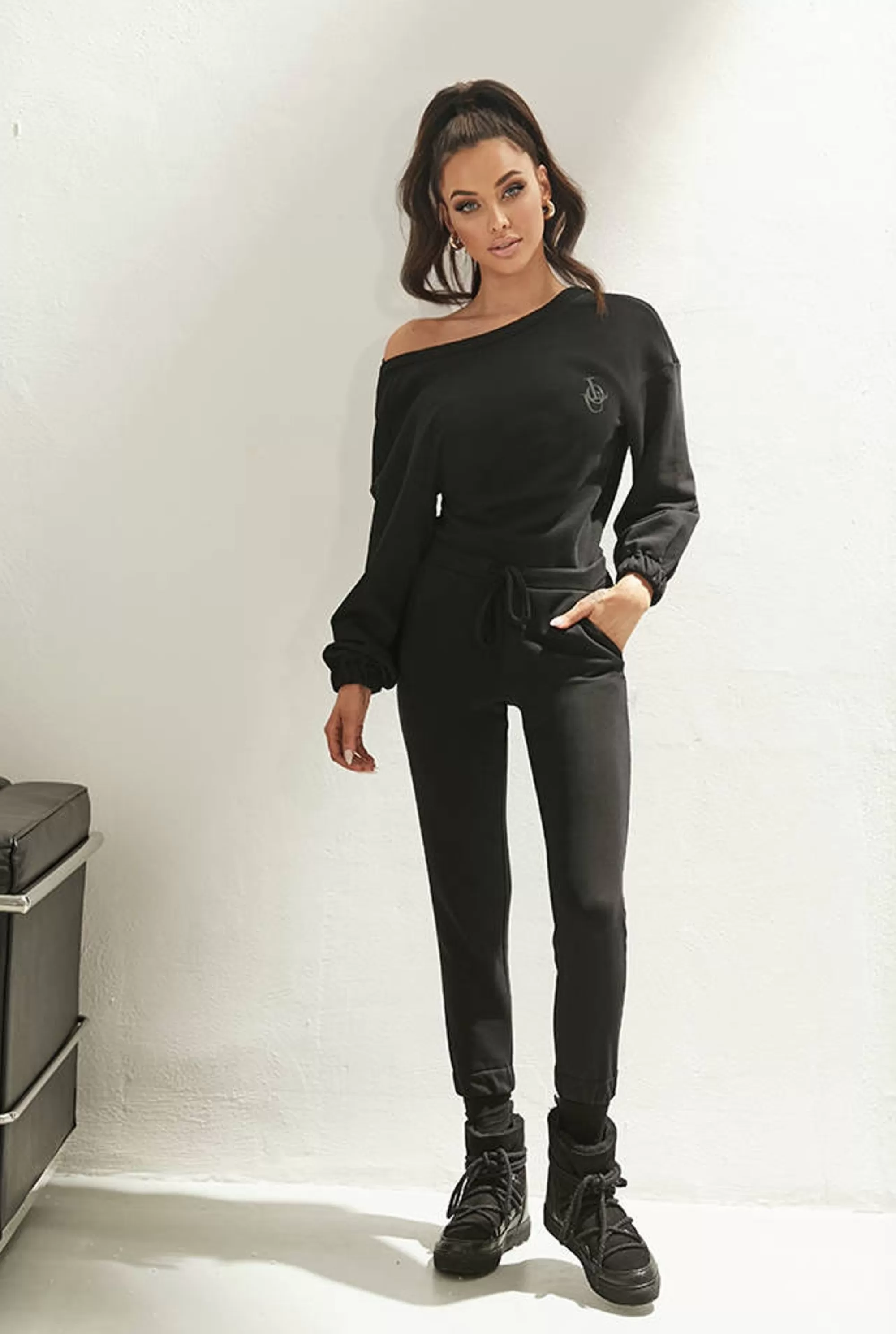 Outlet Jade Black Jumpsuit - Tracksuit With Open Back Women Tracksuits