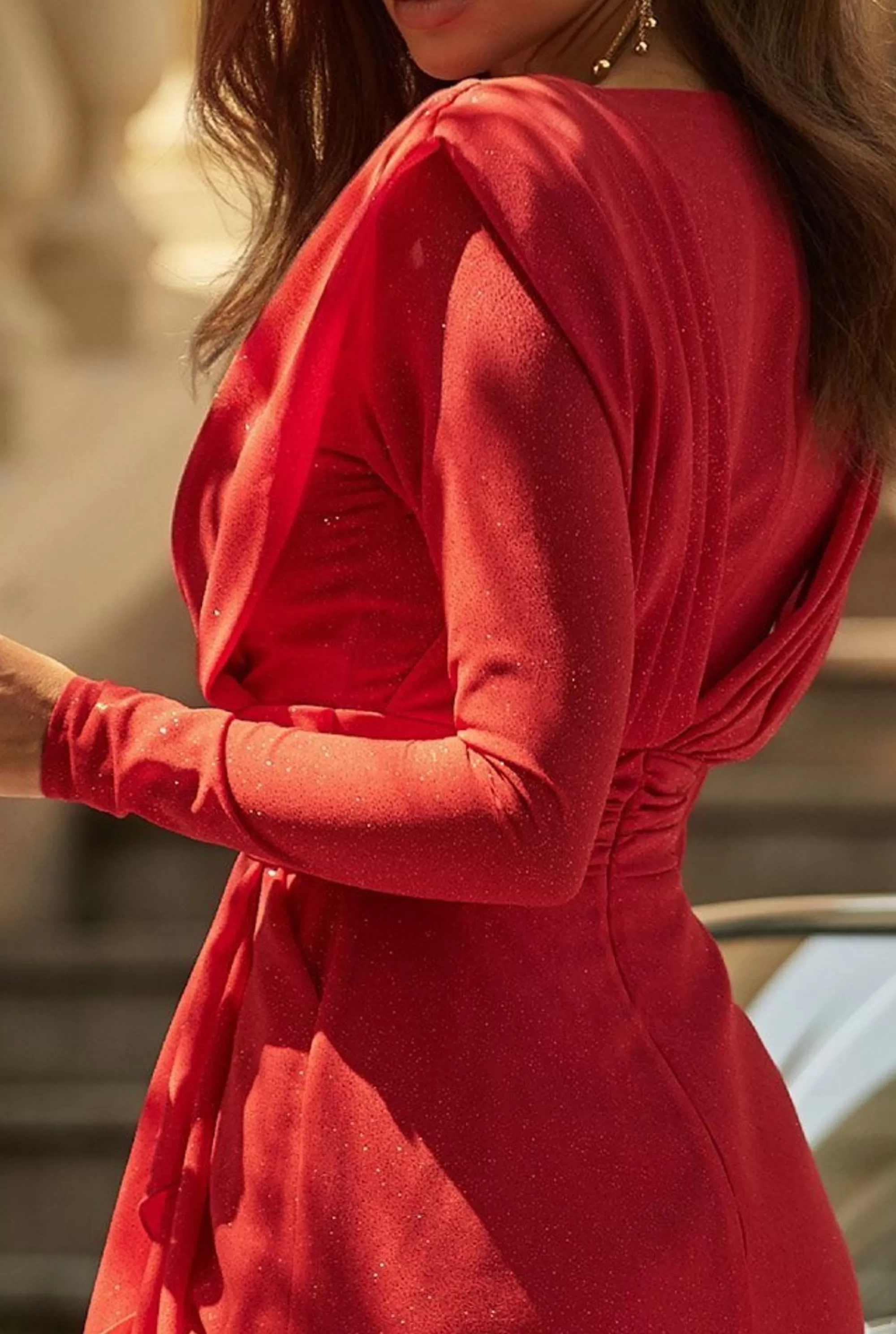 Cheap Kinzly - Impressive Dress In The Color Of Intense Red With Glitter Women Wedding