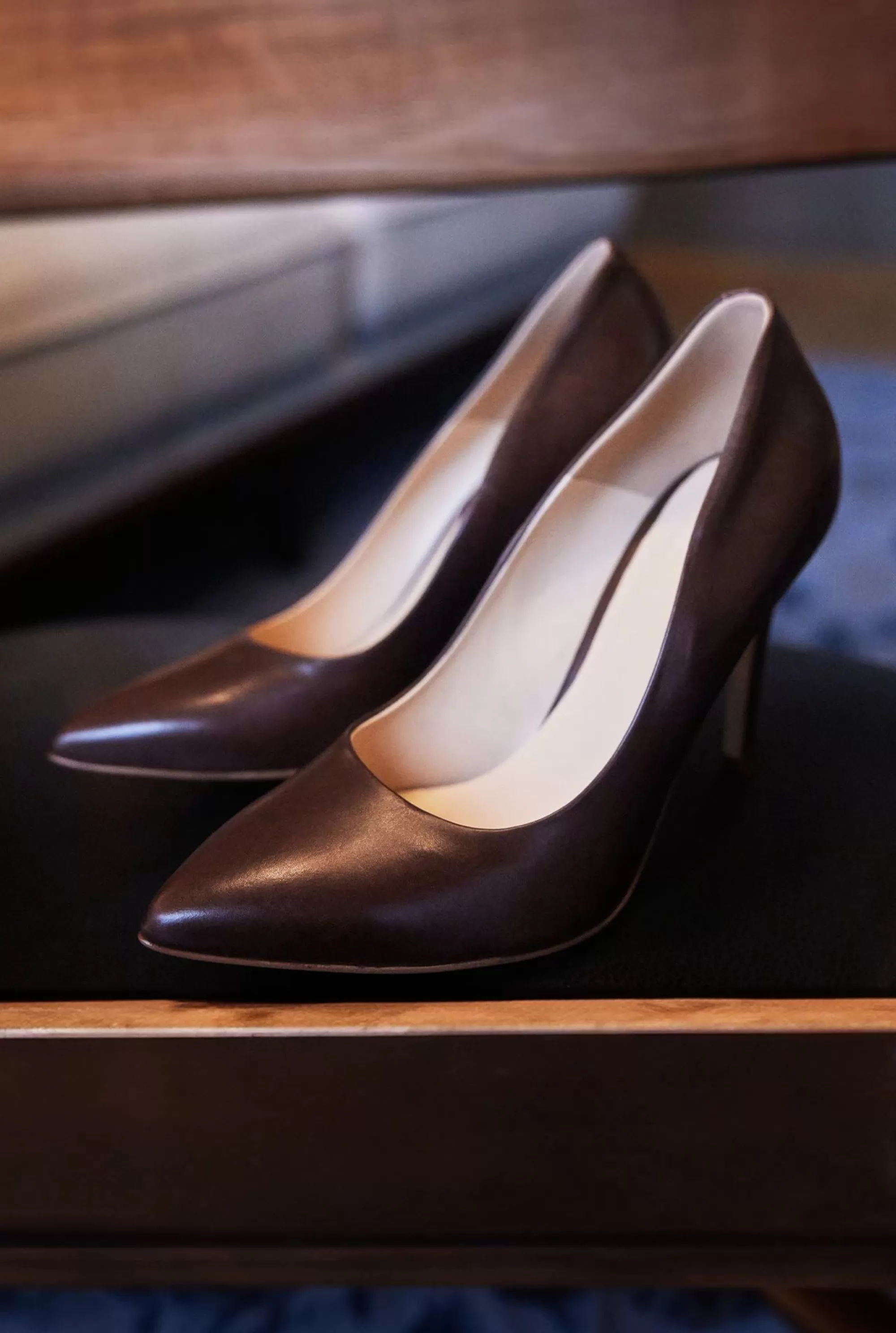 Sale Paris - Classic Leather Pumps In Chocolate Shade Women Shoes