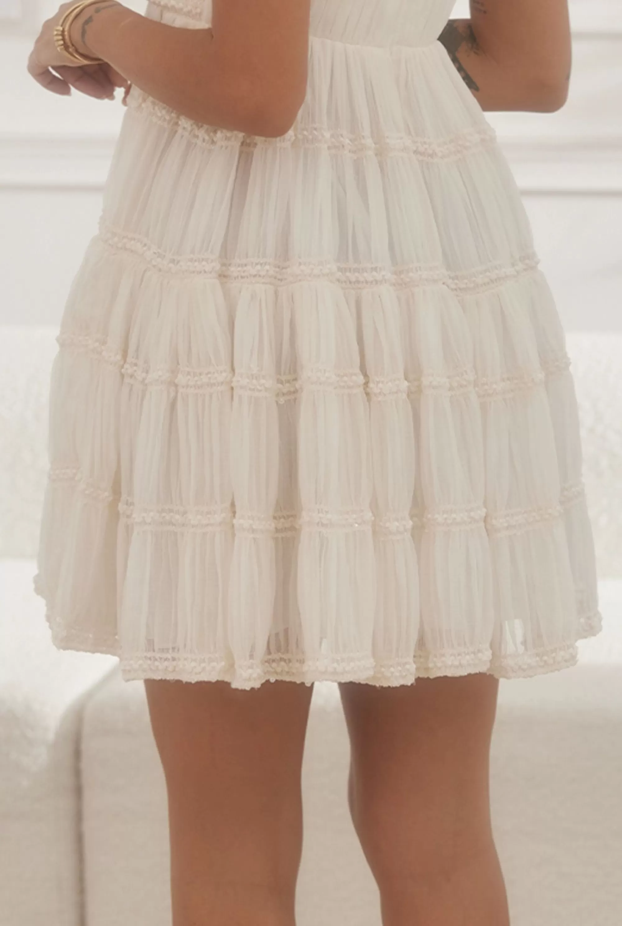 Fashion Rumi - Airy Mini Dress In Sand Colors Women Wedding