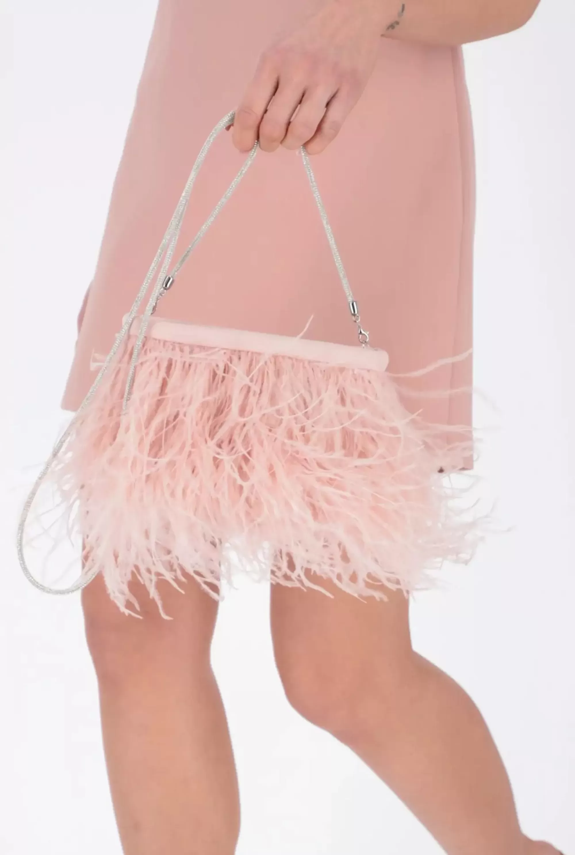 Flash Sale Uranus Pink - Handbag With Feathers On A Chain Women Bags