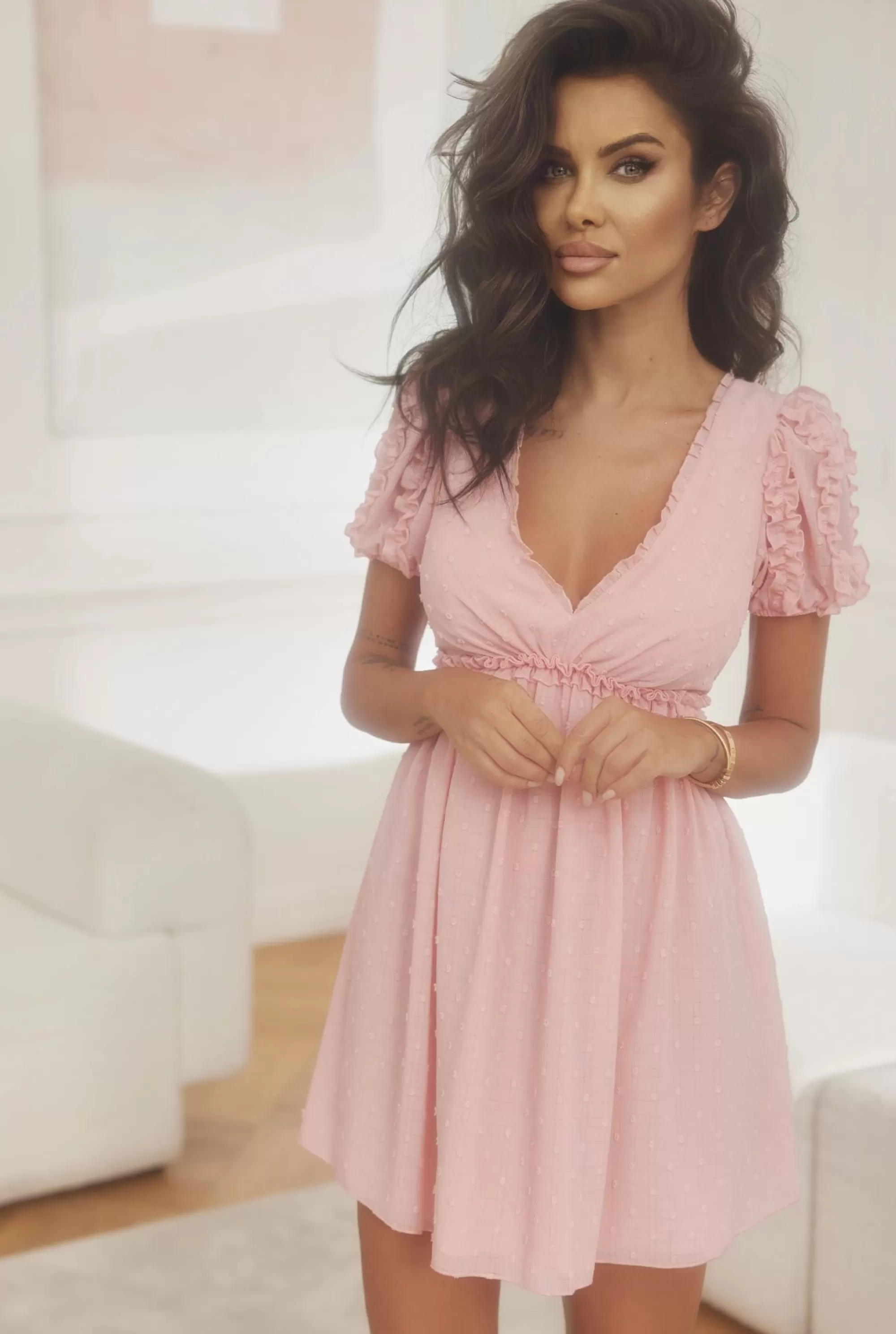 Cheap Xenia - Romantic Mini Dress In Powder Pink Women Wedding