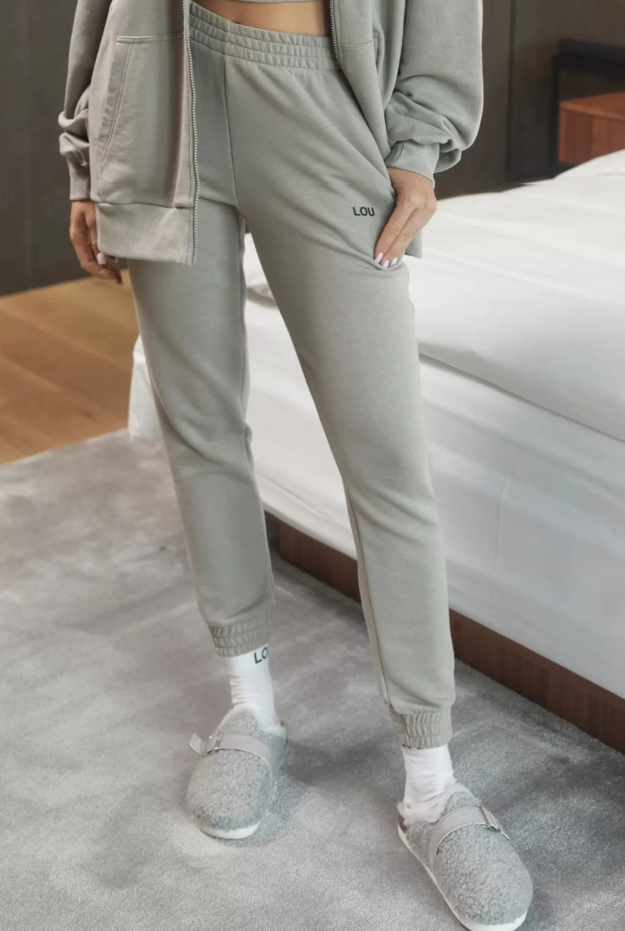 Discount Zorca Pants - Ash Gray, Elastic Pants Women Tracksuits